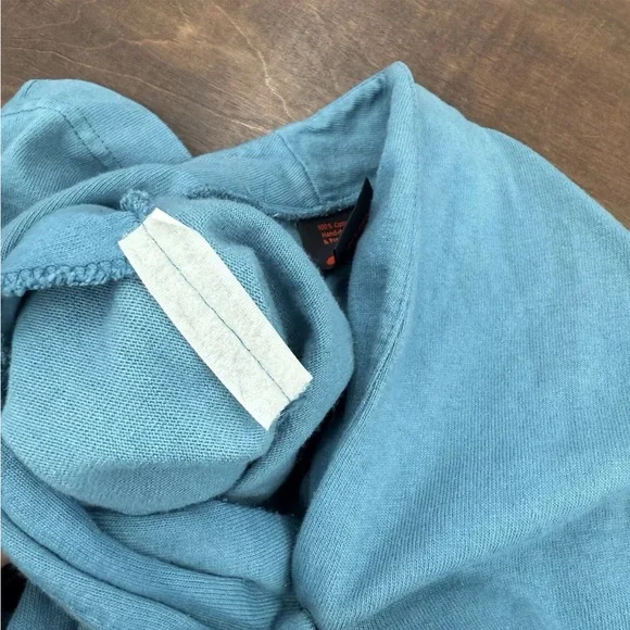 Vintage Mishi 100% Cotton Teal Long Lightweight Cardigan Sweater Pockets Medium - Picture 5 of 13